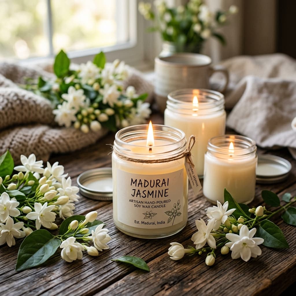 Madurai Jasmine Soy Wax Candles (Set of 3)